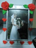 Porta retrato rosas vermelhas